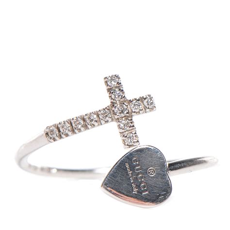 gucci ring with cross and heart